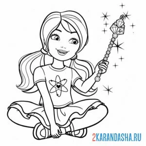 Раскраска младшая сестра барби