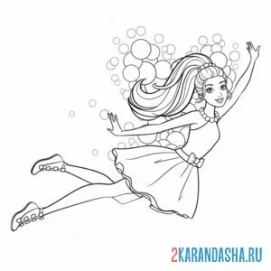 Раскраска барби воздушные крылья