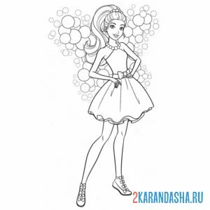 Раскраска барби фея с воздушными крыльями