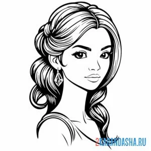 Раскраска девушка с прической