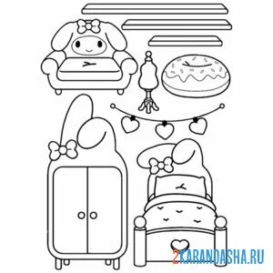 Раскраска тока бока мебель