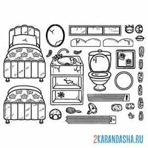 Раскраска мебель тока бока