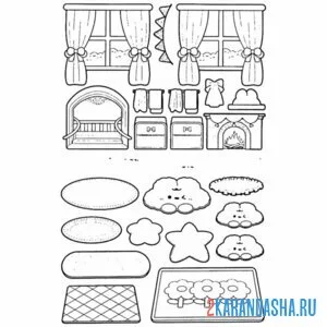 Раскраска тока бока мебель и коврики