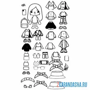 Раскраска тока бока аксессуары
