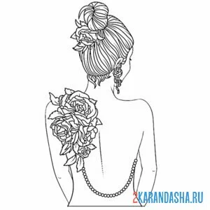 Раскраска пучок прическа волосы