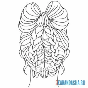 Раскраска прическа бантик и волосы
