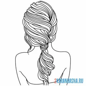 Раскраска прическа волосы пучок снизу
