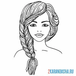 Раскраска прическа колосок девушка