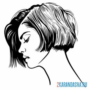 Раскраска каре волосы короткие