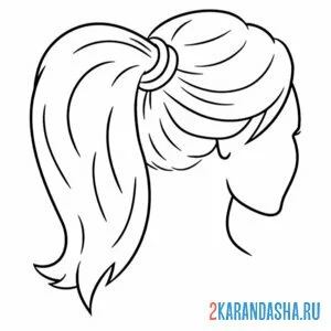 Раскраска хвост наверху прическа волосы