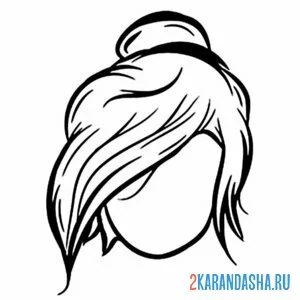 Раскраска прическа волосы без лица