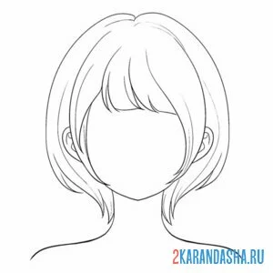 Раскраска аниме прическа волосы без лица