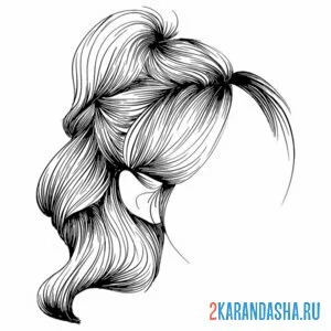 Раскраска прическа с челкой волосы