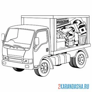 Раскраска мусоровоз как газель