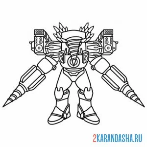 Раскраска новый суперобновленный титан дрель мен