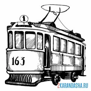 Раскраска трамвай лондон
