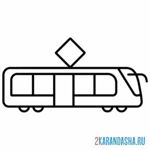Раскраска трамвай pin