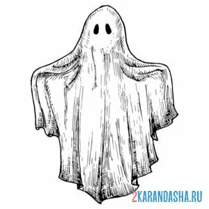 Раскраска простыня привидения