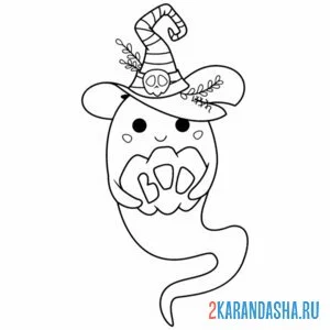 Раскраска малыш привидение