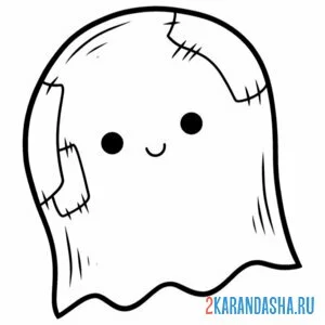 Раскраска зомби привидение