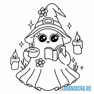 Раскраска девочка привидение