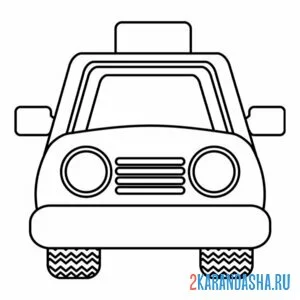 Раскраска такси спереди