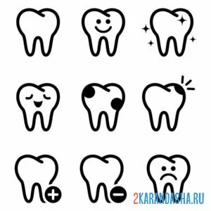 Раскраска иконки зубов