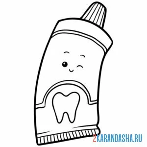 Раскраска правильная зубная паста