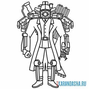 Раскраска large камерамэн скибиди