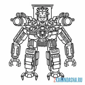 Раскраска астро g-man скибиди