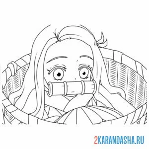 Раскраска клинок, рассекающий демонов незуко испуг