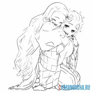 Раскраска клинок, рассекающий демонов чувства