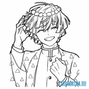 Раскраска зеницу из клинок рассекающий демонов