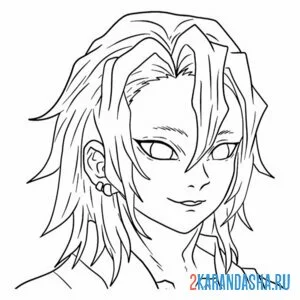 Раскраска handsome tengen клинок рассекающий демонов