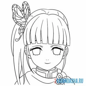 Раскраска kanao tsuyuri клинок рассекающий демонов