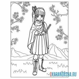 Раскраска milaya kanao клинок рассекающий демонов