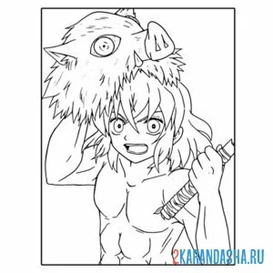 Раскраска клинок рассекающий демонов аниме