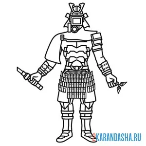 Раскраска самурай камерамэн