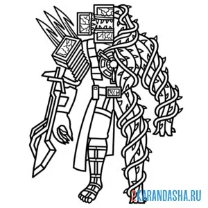 Раскраска зомби титан тв мэн