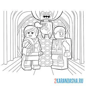 Раскраска дикарка, эммет и бэтмен