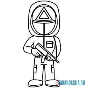 Раскраска охранник игра в кальмара 2
