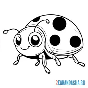 Раскраска почти как настоящая божья коровка