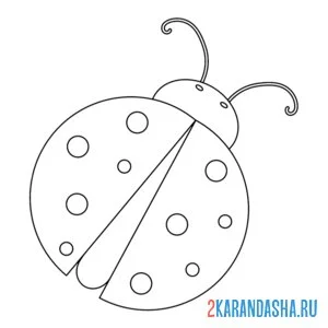 Раскраска божья коровка для самых маленьких