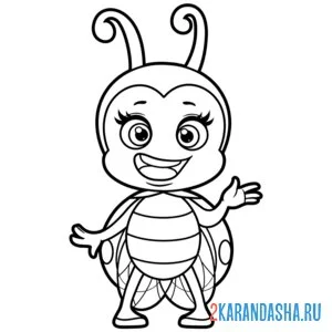 Раскраска божья коровка здоровается