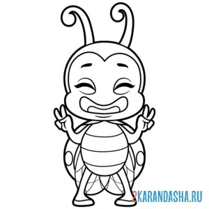 Раскраска божья коровка кул