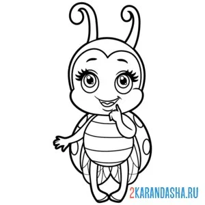 Раскраска божья коровка стесняется