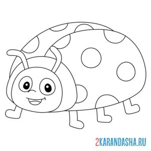 Раскраска божья коровка с усиками