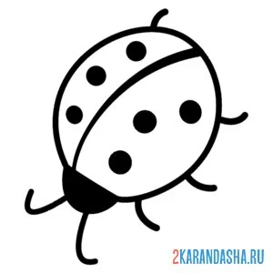 Раскраска божья коровка простая