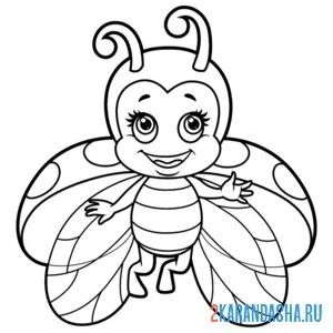 Раскраска божья коровка крылья