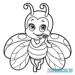Раскраска божья коровка умиляется